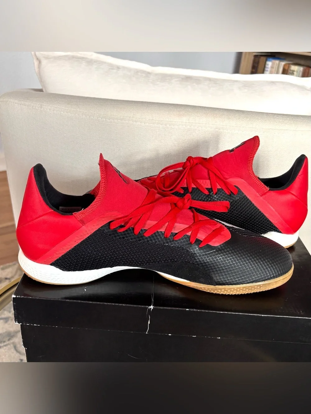 Adidas Tango 18.3 Indoor Soccer Shoes Mens Size 12 Red Futsal Football Sneakers